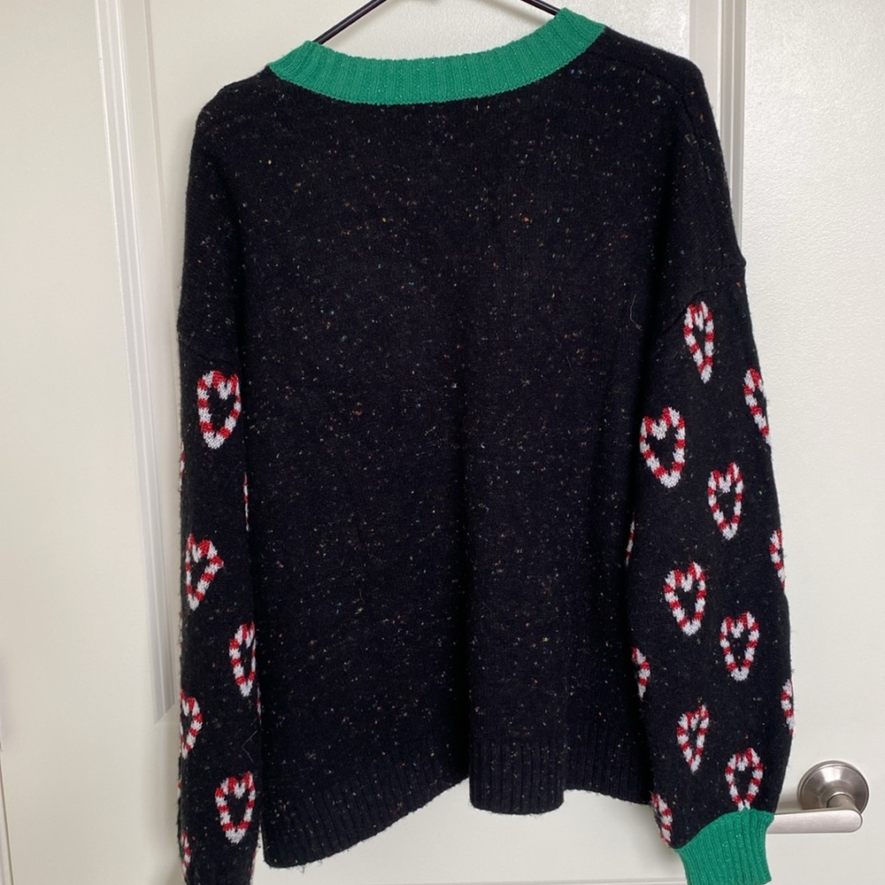 Celebrate Together Christmas Candy Cane Heart Cardigan Size XL - Picture 8 of 11